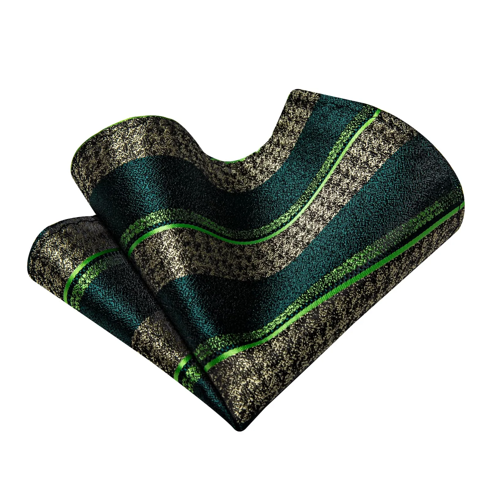 YourTies Dark Green Necktie Men's Wedding Necktie Hanky Cufflinks Set