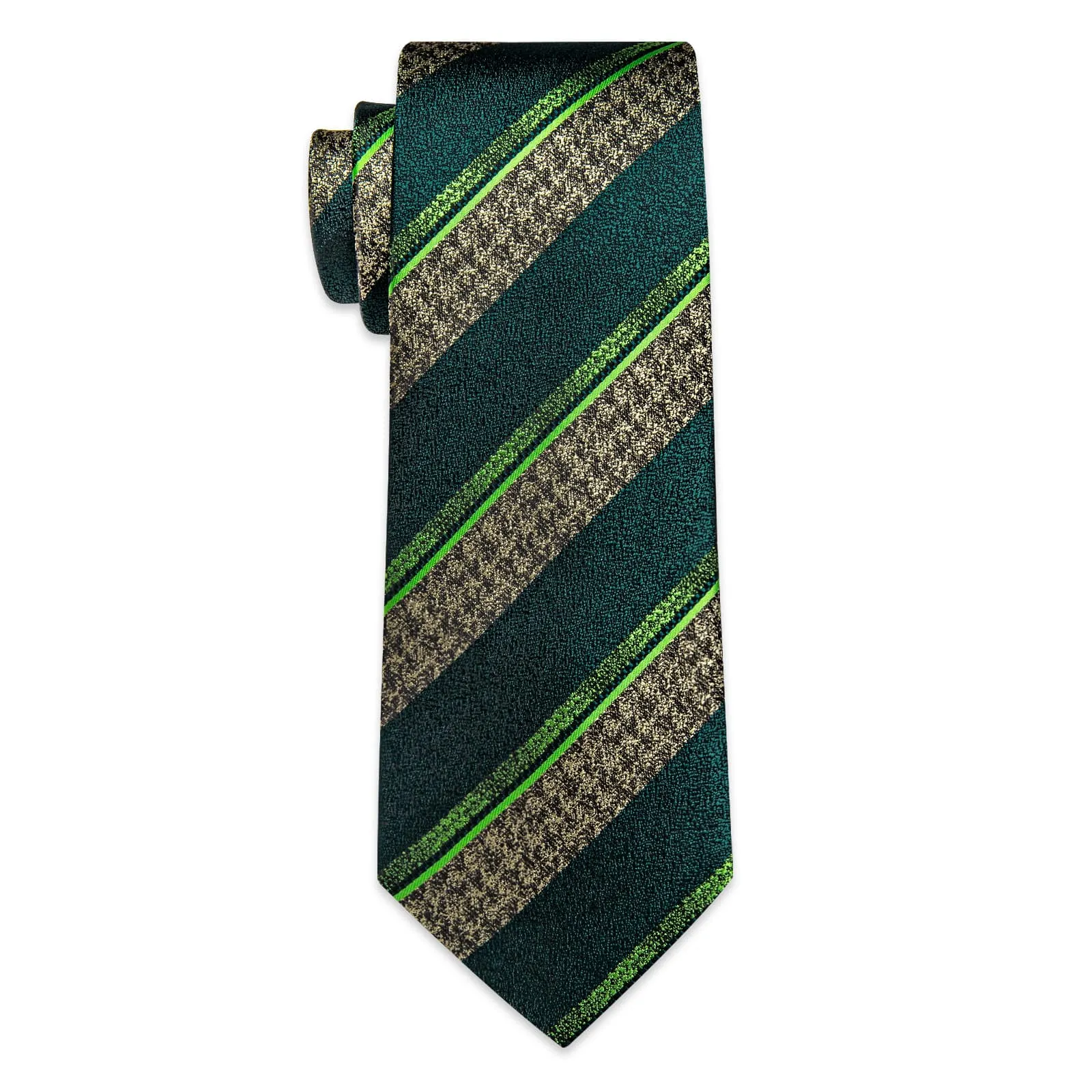 YourTies Dark Green Necktie Men's Wedding Necktie Hanky Cufflinks Set